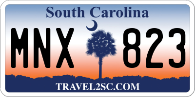 SC license plate MNX823