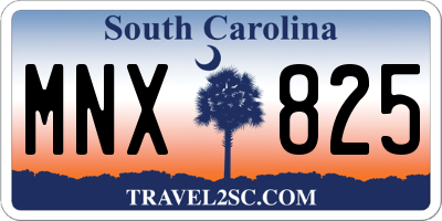 SC license plate MNX825