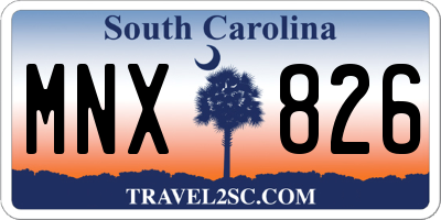 SC license plate MNX826