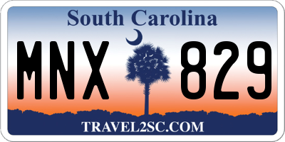 SC license plate MNX829