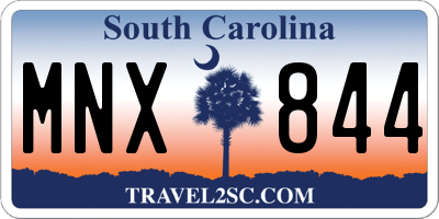 SC license plate MNX844