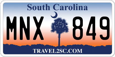 SC license plate MNX849