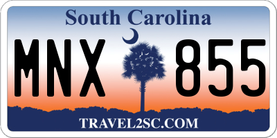 SC license plate MNX855