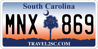 SC license plate MNX869