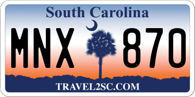 SC license plate MNX870