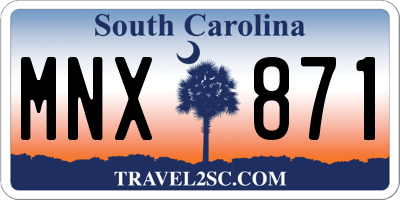 SC license plate MNX871