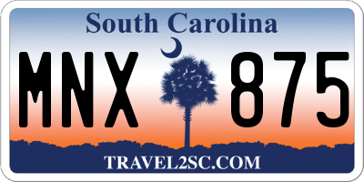 SC license plate MNX875