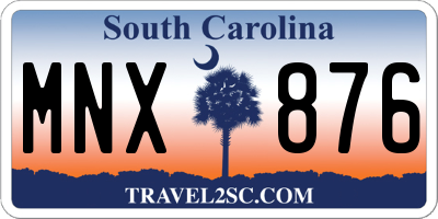SC license plate MNX876