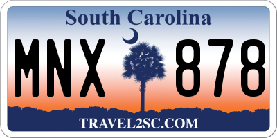 SC license plate MNX878