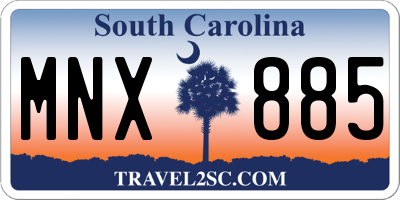 SC license plate MNX885