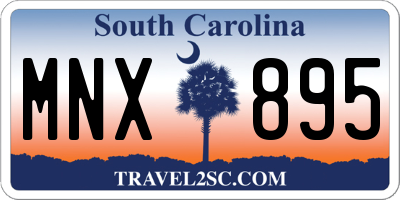 SC license plate MNX895