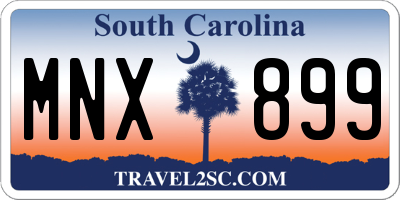 SC license plate MNX899