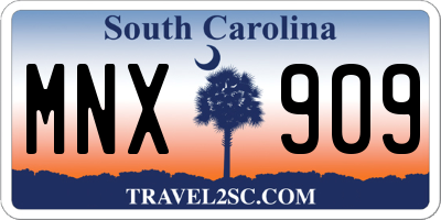 SC license plate MNX909
