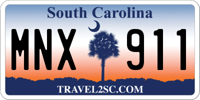 SC license plate MNX911