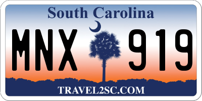 SC license plate MNX919