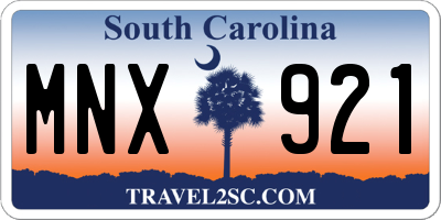 SC license plate MNX921