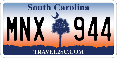 SC license plate MNX944