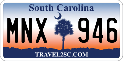 SC license plate MNX946