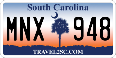 SC license plate MNX948