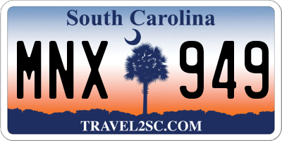 SC license plate MNX949