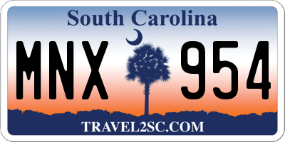 SC license plate MNX954