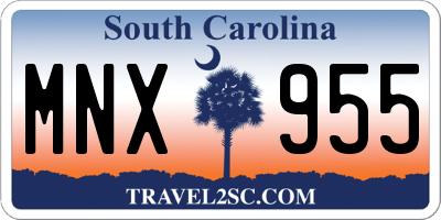SC license plate MNX955