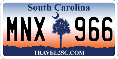 SC license plate MNX966