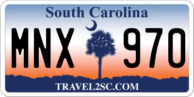 SC license plate MNX970