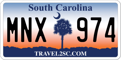 SC license plate MNX974