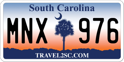 SC license plate MNX976