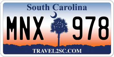 SC license plate MNX978