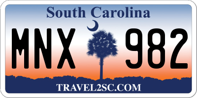 SC license plate MNX982