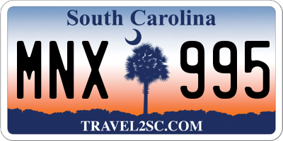 SC license plate MNX995