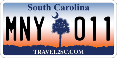 SC license plate MNY011