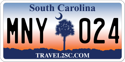 SC license plate MNY024