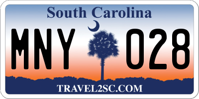 SC license plate MNY028