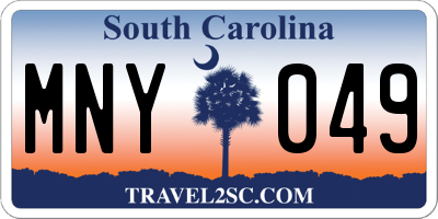 SC license plate MNY049