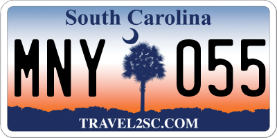 SC license plate MNY055