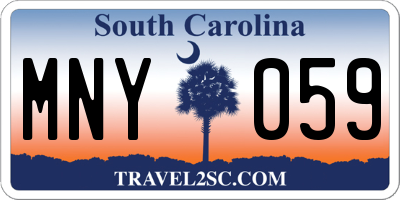 SC license plate MNY059