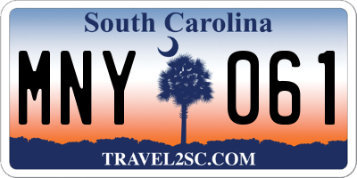 SC license plate MNY061