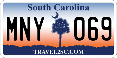 SC license plate MNY069