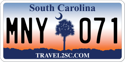 SC license plate MNY071