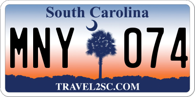 SC license plate MNY074