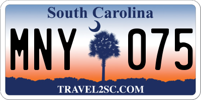 SC license plate MNY075