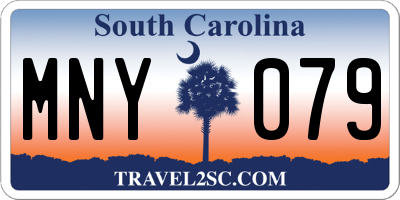 SC license plate MNY079