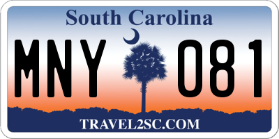 SC license plate MNY081