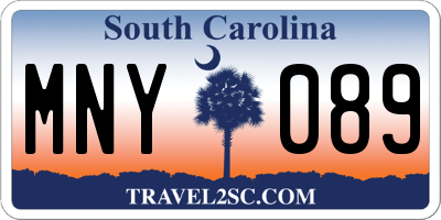 SC license plate MNY089