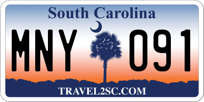 SC license plate MNY091