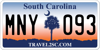 SC license plate MNY093