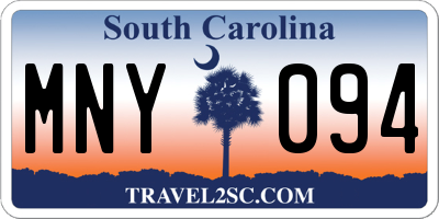 SC license plate MNY094